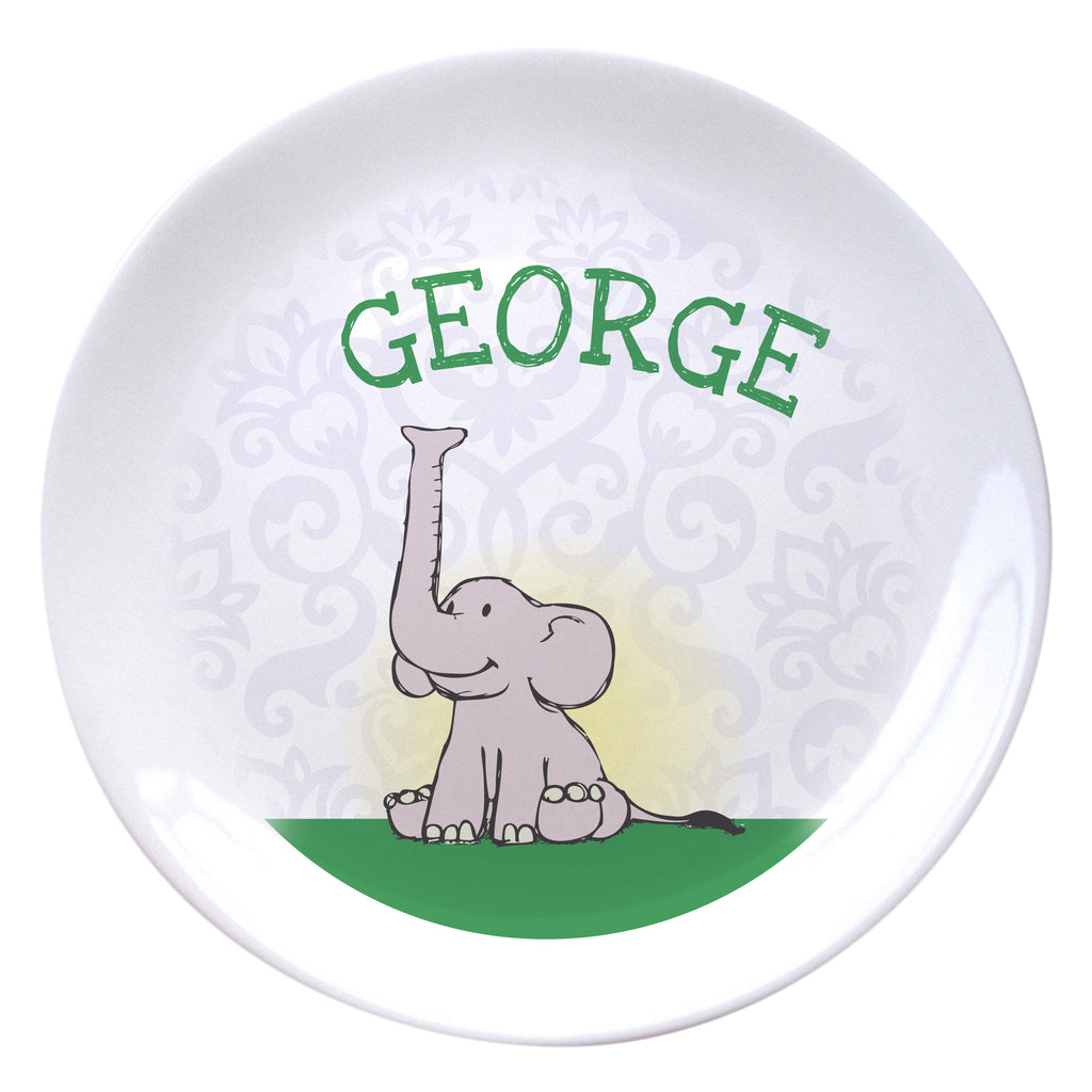 Baby Boy Elephant 8" Bone China Coupe Plate