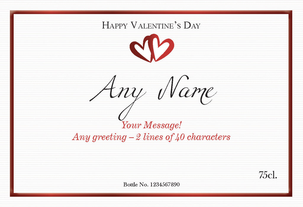 Valentine Hearts Labels for Red Wine