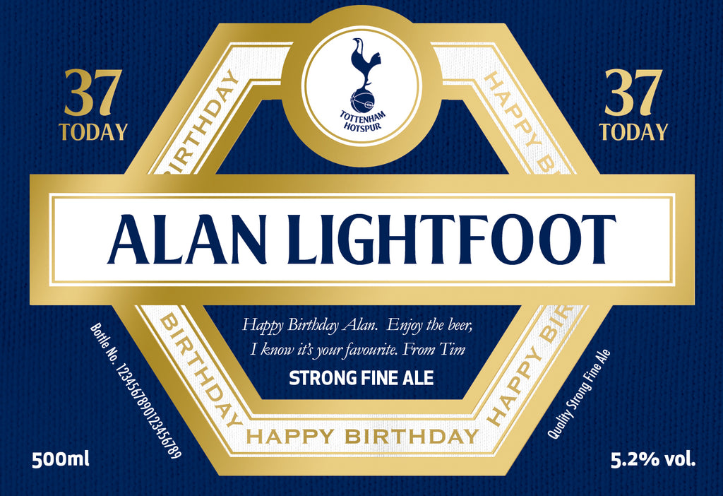 Spurs Birthday Labels for Beer (Pack of 12)