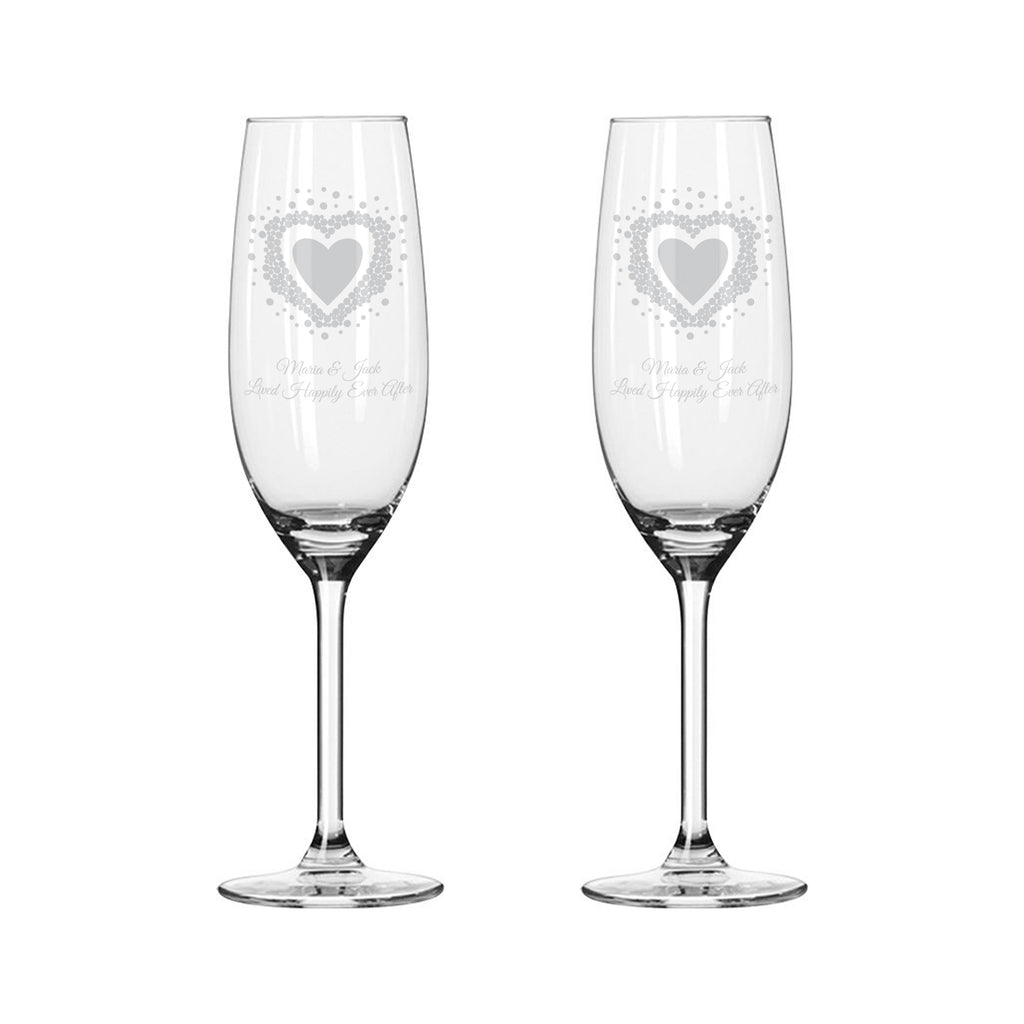 Vintage Heart Pair of Flutes