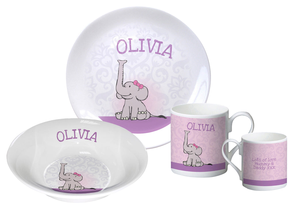 Baby Girl Elephant breakfast set