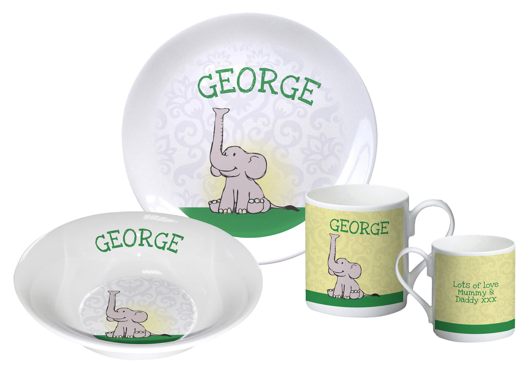 Baby Boy Elephant breakfast set