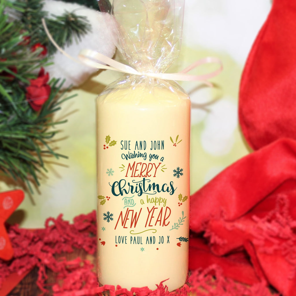 Wishing You A Merry Christmas Candle