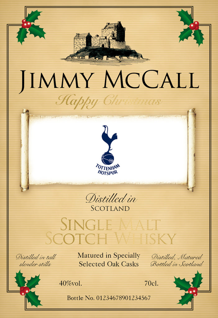 Spurs Christmas Labels for Single Malt Whisky (Pack of 12)