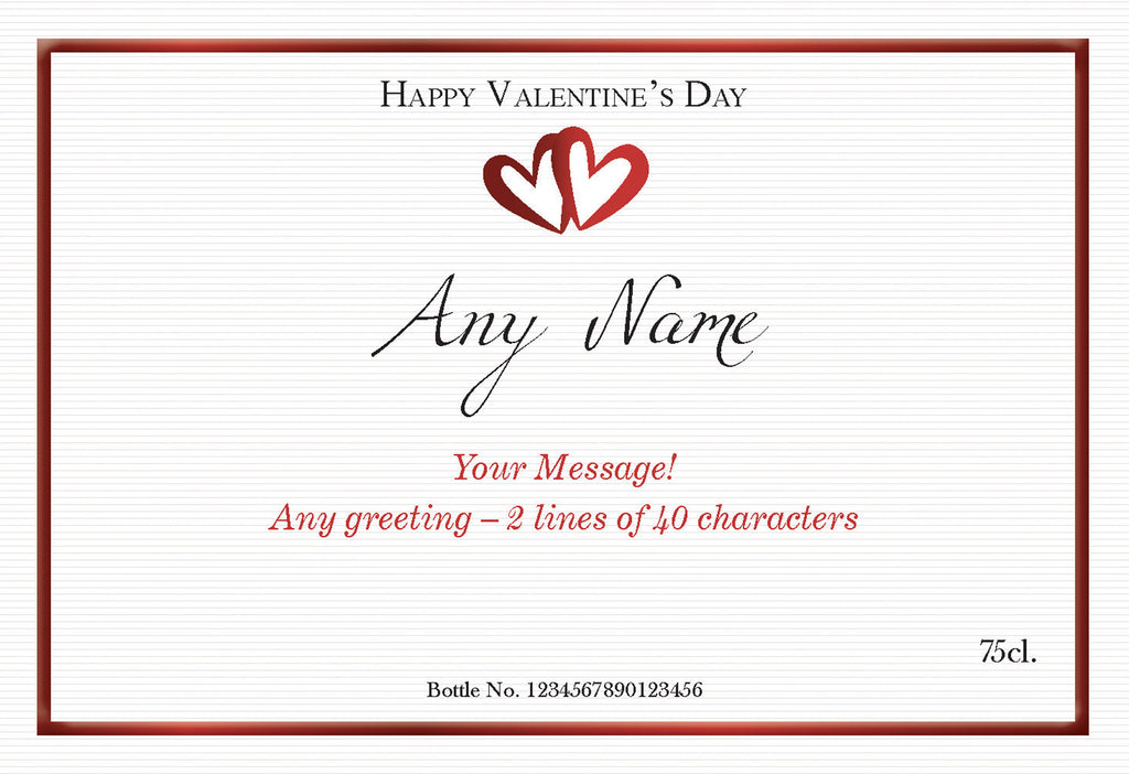 Valentine Hearts Labels for Rosé Wine