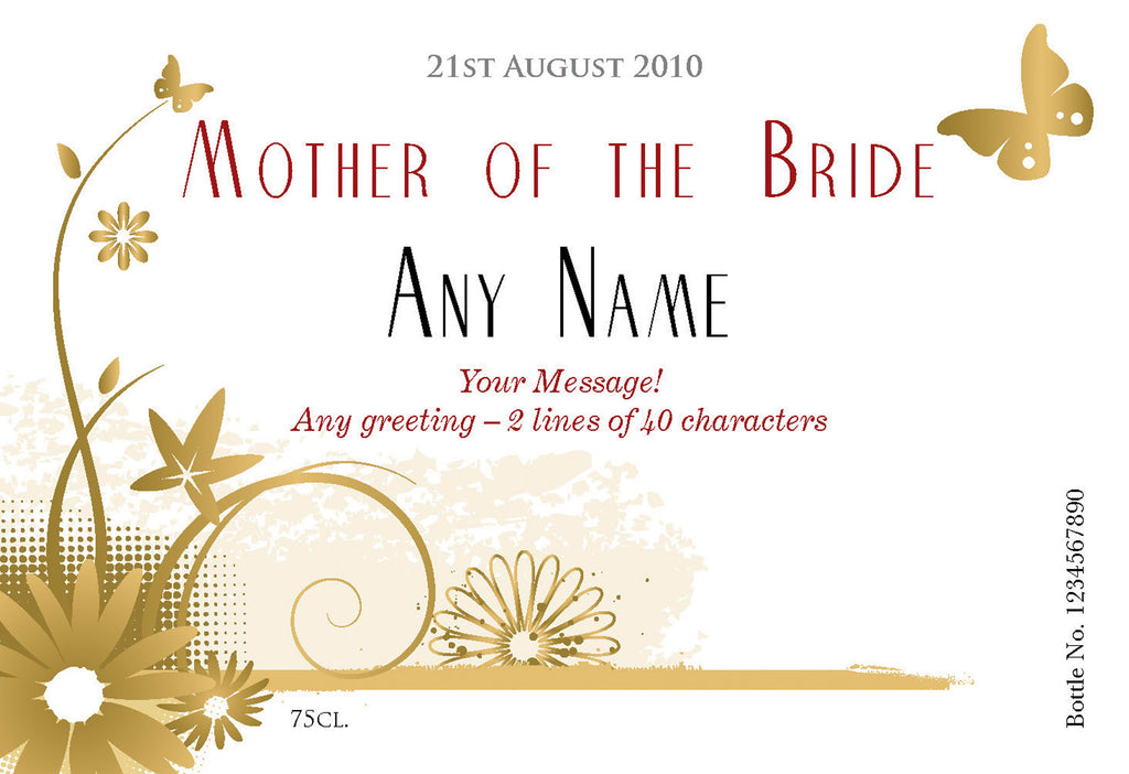 Wedding Flowers Labels for Red Wine (Pack of 2)