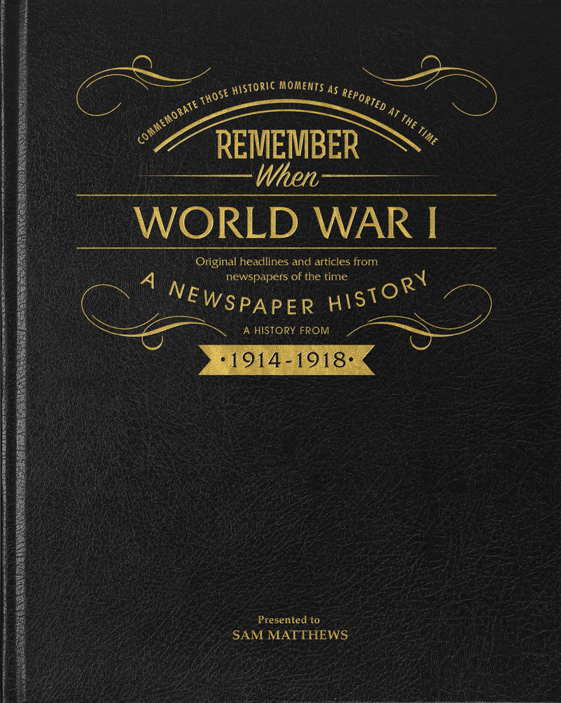 WW1 Book Newspaper Book - Black Leather Cover