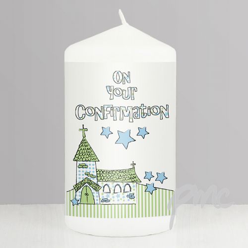 Blue Confirmation Church Candle