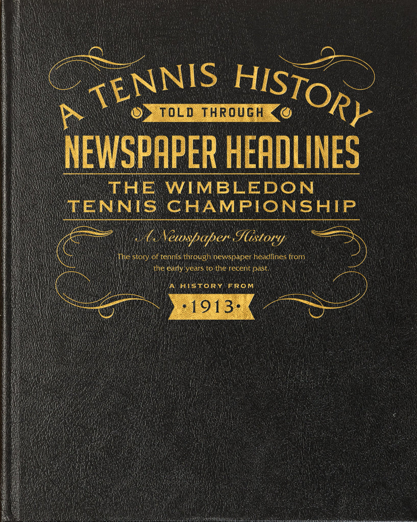 Wimbledon Tennis Newspaper Book - Black Leather Cover