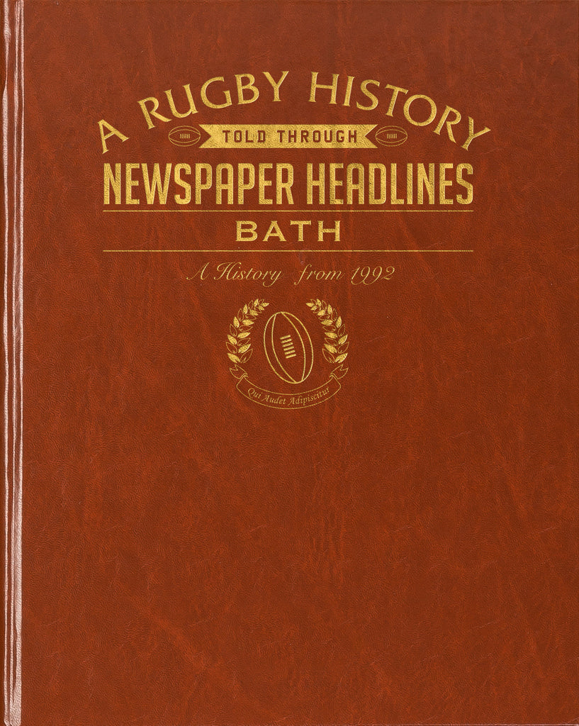 Bath Rugby Newspaper Book - Brown Leatherette