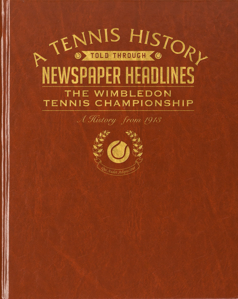Wimbledon Tennis Newspaper Book - Brown Leatherette (Colour Pages)