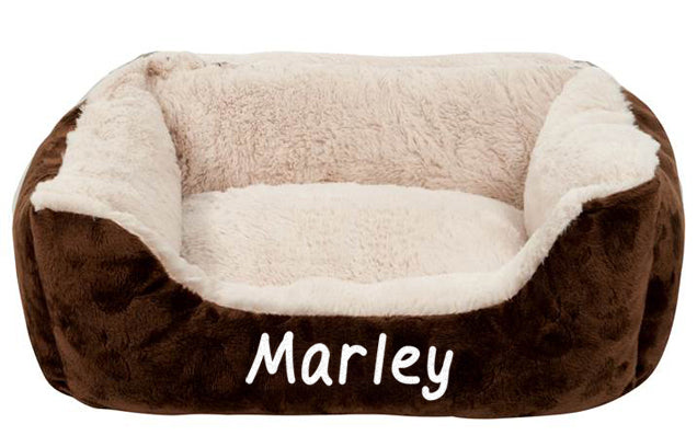 Brown Cushioned Pet Bed