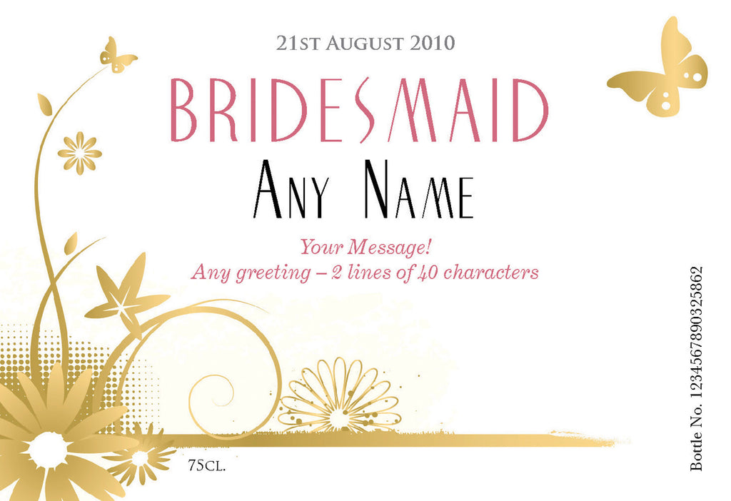 Wedding Flowers Labels for Rosé Wine (Pack of 2)