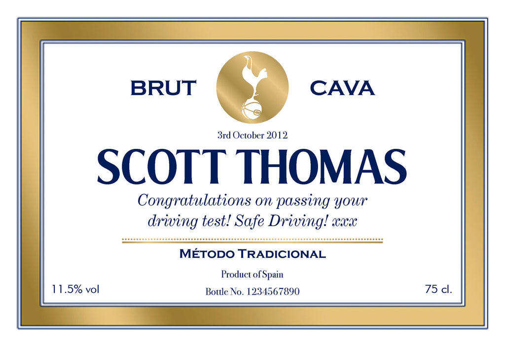 Spurs Gold Frame Labels for Cava (Pack of 12)