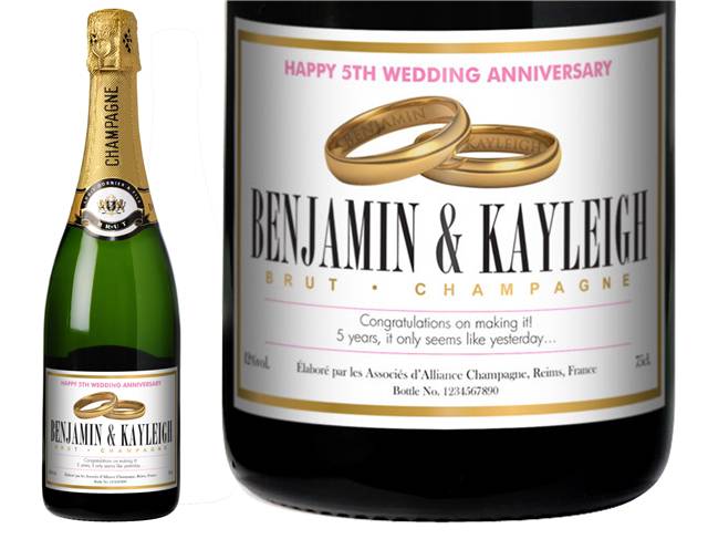 Anniversary Rings Personalised Champagne
