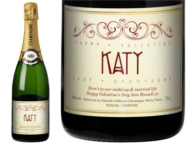 Valentine's Day Personalised Champagne