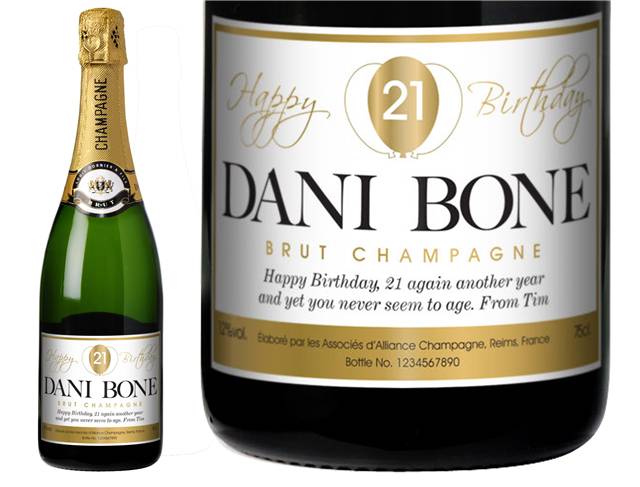 Birthday Balloon Personalised Champagne