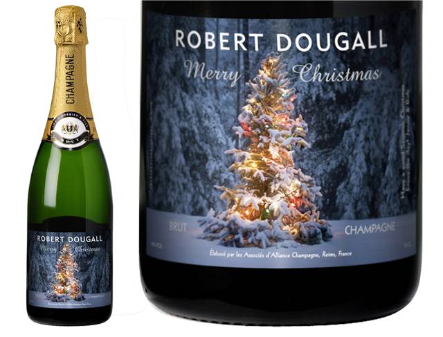 Tree Lights Christmas Personalised Champagne