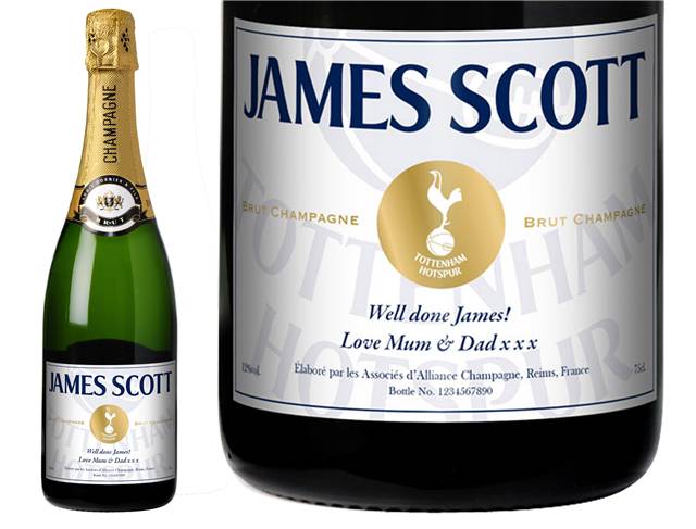 Spurs White Personalised Champagne