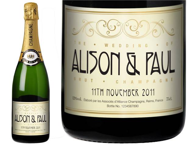 Wedding Reception Personalised Champagne