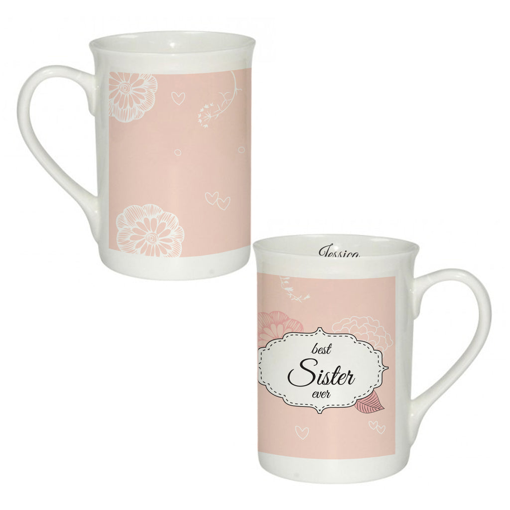 Best Ever Floral Pink Mug
