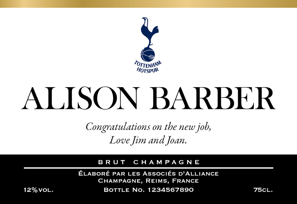 Spurs Classic Labels for Champagne (Pack of 2)