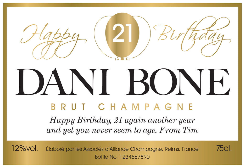 Balloon Birthday Labels for Champagne (Pack of 2)
