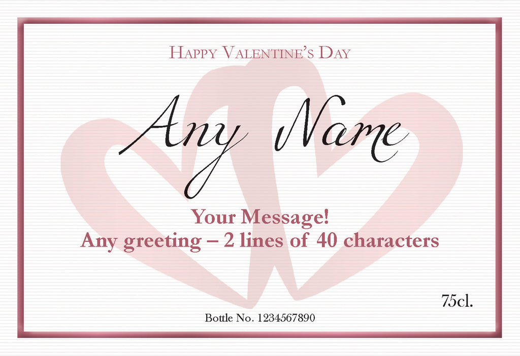 Valentine's Day Classic Labels for Red Wine (Pack of 2)