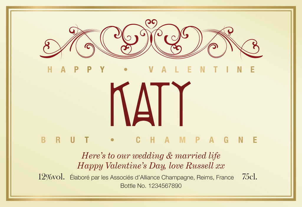 Be My Valentine Labels for Champagne (Pack of 12)