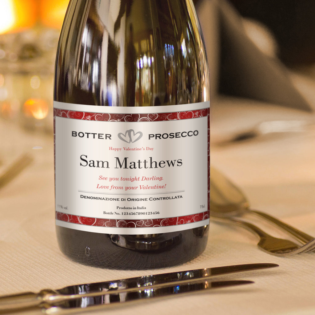 Valentine's Day Classic Personalised Prosecco