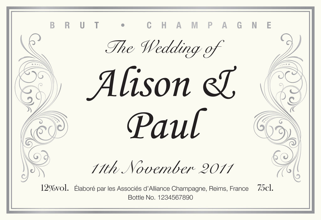 Wedding Celebration Labels for Champagne