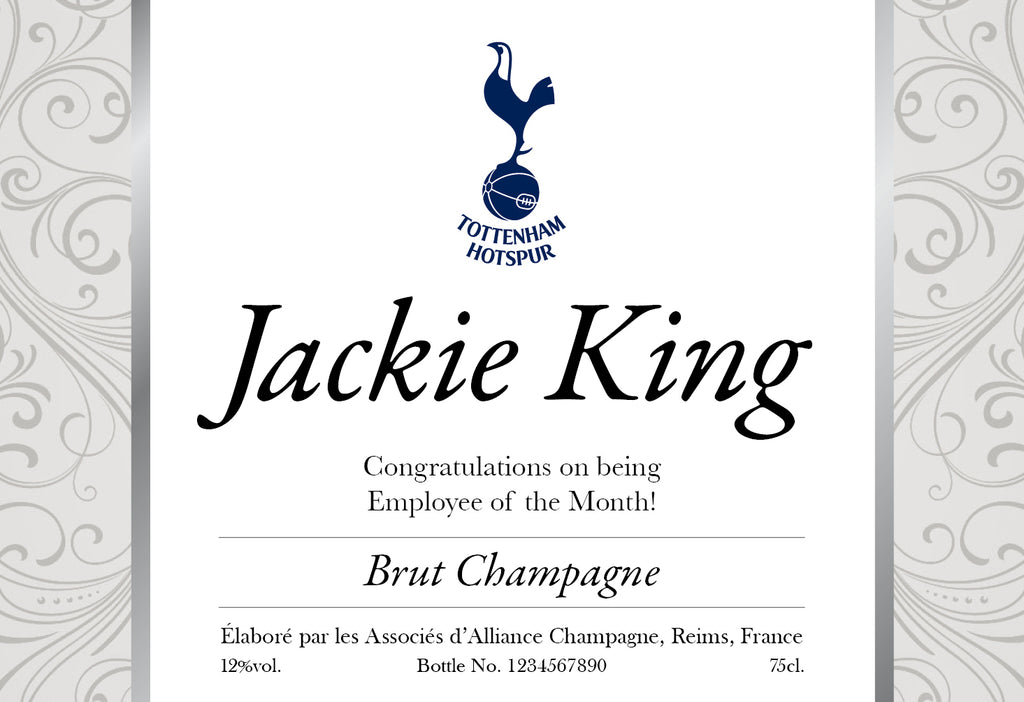 Spurs Silver Swirls Champagne in a silk lined Gift Box
