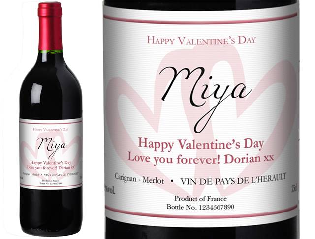 Valentine's Day Classic Personalised Red Wine