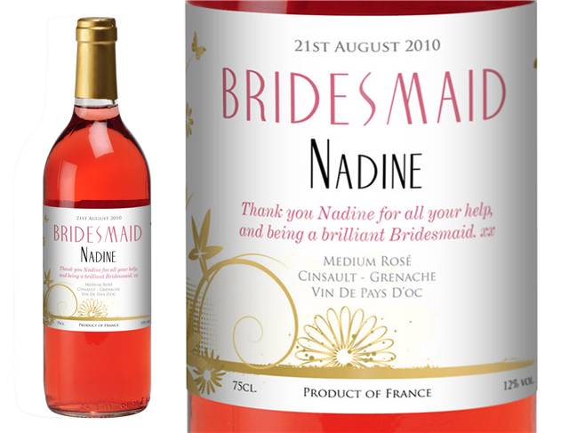 Wedding Flowers Personalised Rosé Wine