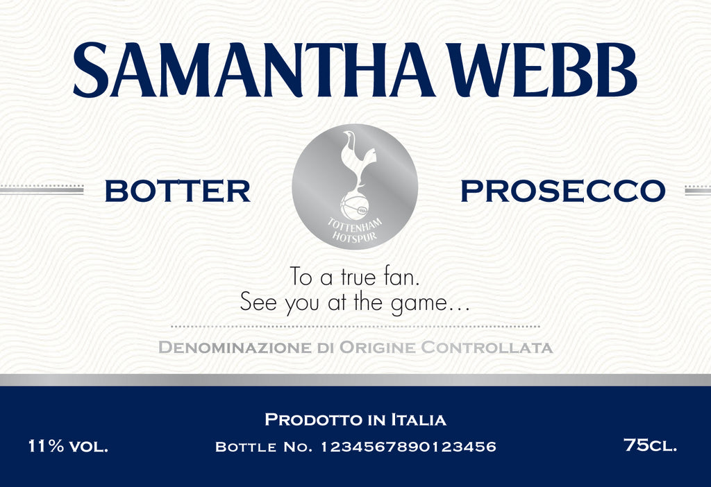 Spurs Blue Stripe Labels for Prosecco