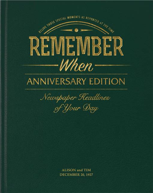 Anniversary Edition Newspaper Book - Racing Green Leatherette