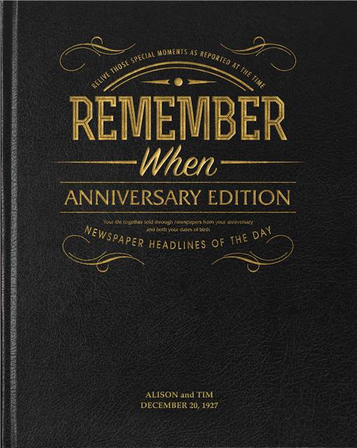 Anniversary Edition Newspaper Book - Black Leather Cover