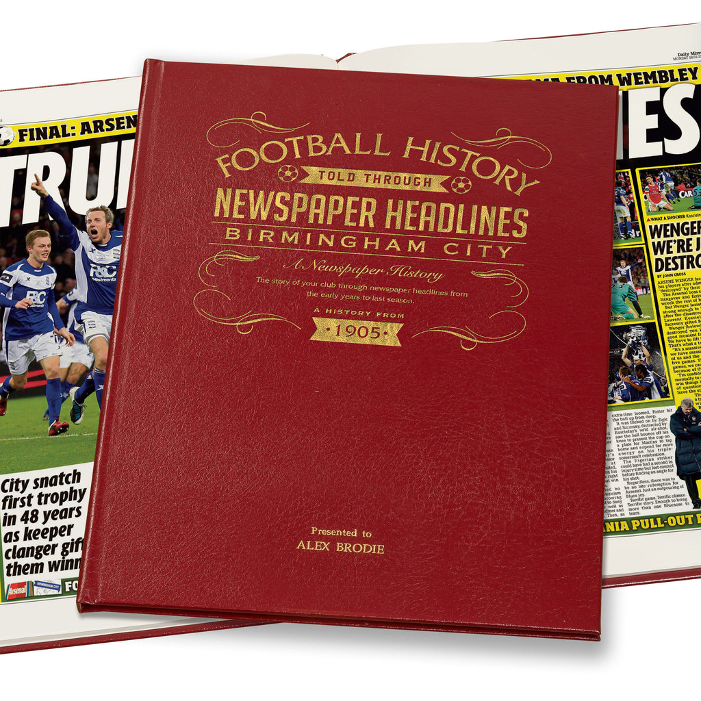 Birmingham Football Newspaper Book - Leather Red Cover