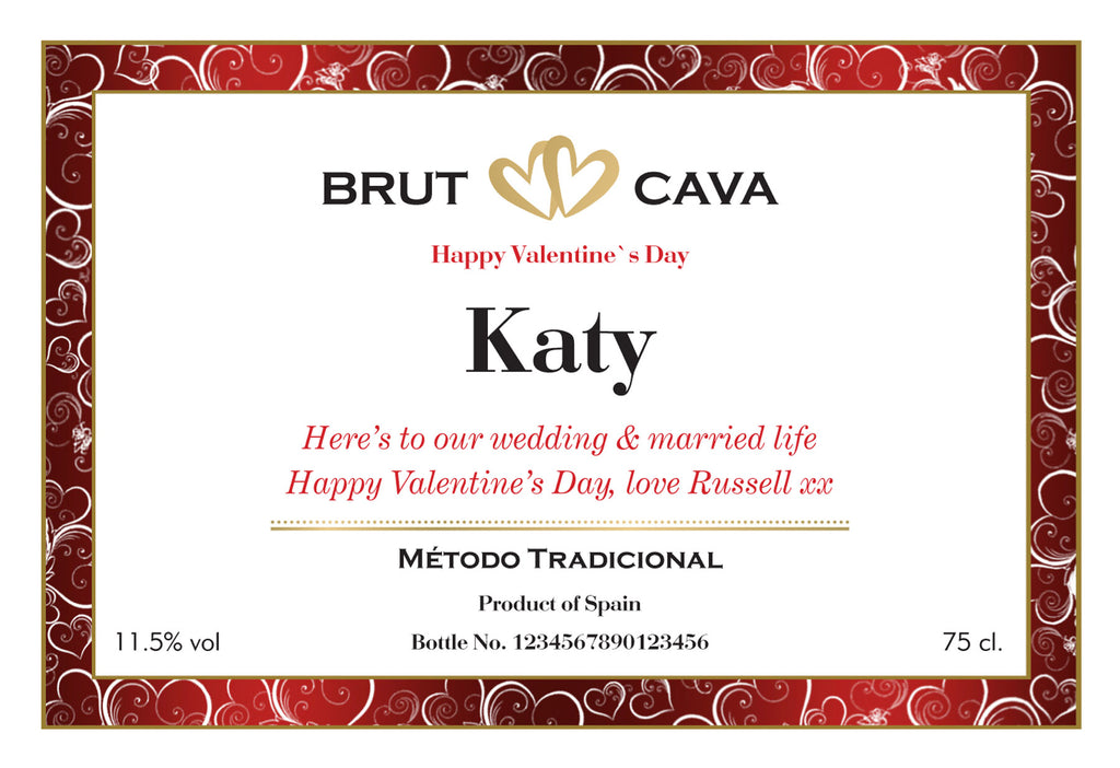 Valentine's Day Classic Labels for Cava