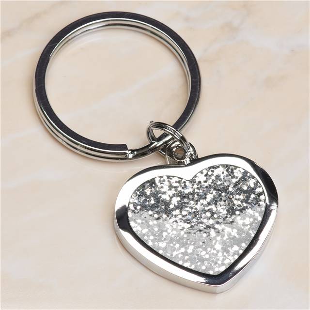 Diamante Heart Keyring