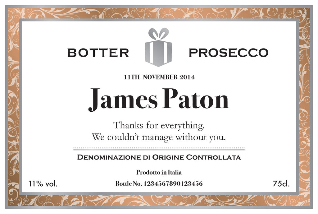 Classic White Labels for Prosecco