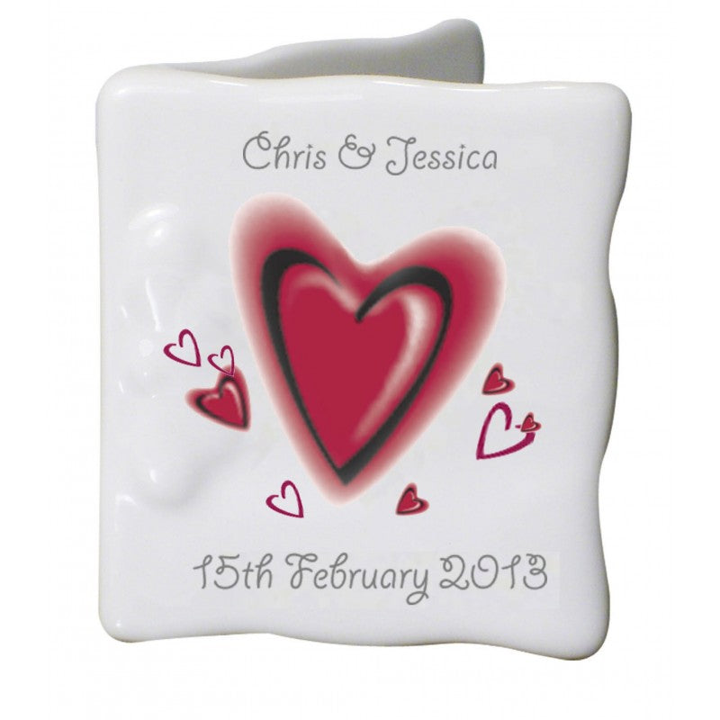 Red Hearts Bone China Message Card