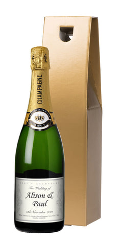 Wedding Celebration Champagne in a Gold Gift box