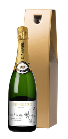 Chilli & Bubble's Engagement Champagne in a Gold Gift box