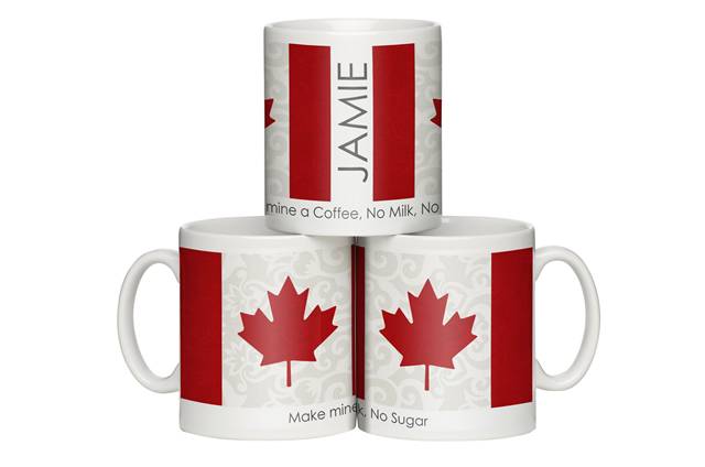 Personalised Shabby Chic Canadian Flag Mug
