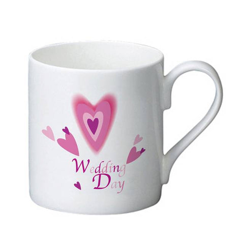 Red Hearts Wedding Day Bone China Mug