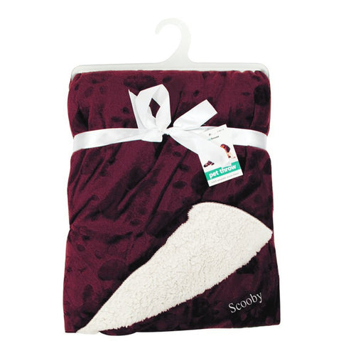 Maroon luxury pet throw