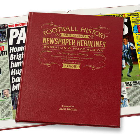 Brighton Football Newspaper Book - Leather Red Cover