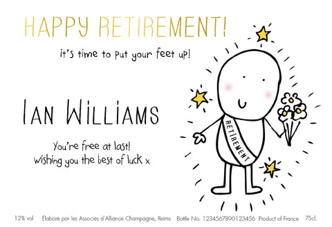 Chilli & Bubble’s Retirement Labels for Champagne