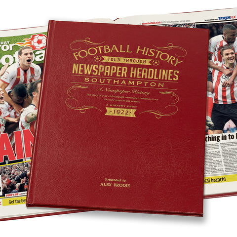 Southampton Newspaper Book Leather Red Cover